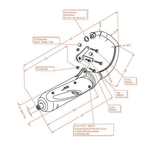 Scarico Honda X8R - S - X 50 dal 1998...