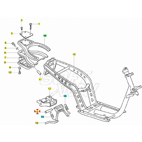 Perno cavalletto centrale Piaggio Zip...