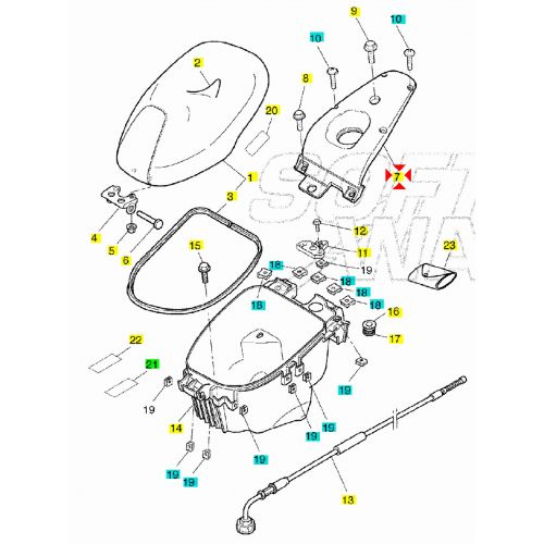 Copriserbatoio Yamaha Aerox e MBK Nitro