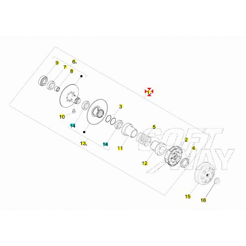 Puleggia condotta completa Piaggio...