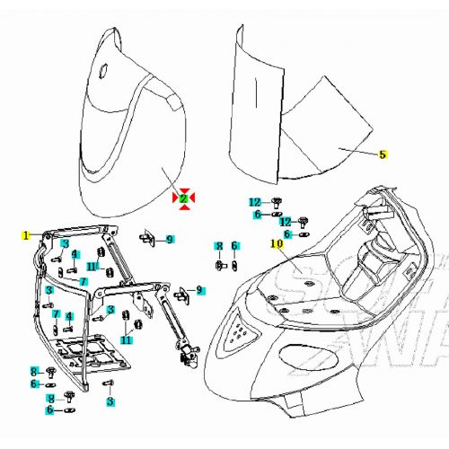 Scudo anteriore Keeway Hurricane 50...
