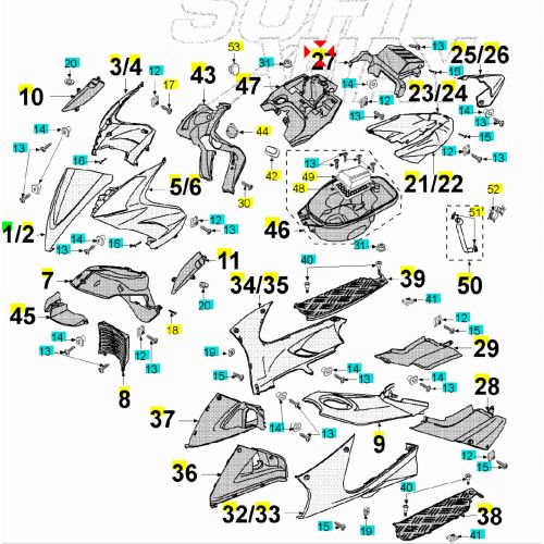 Copri batteria Peugeot Jet Force 749121