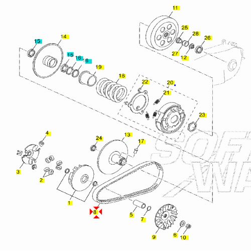 Cinghia Yamaha 125 X-Max e X-City