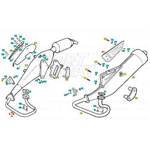 Tubo scarico Derbi Predator 00G03424011