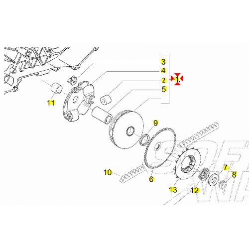 Variatore scooter Piaggio 50 CM110301