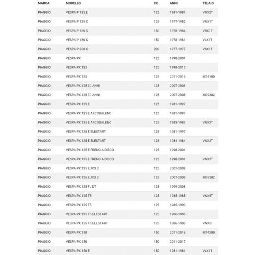 Cappuccio freccia anteriore Vespa PX