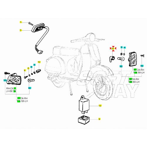 Cappuccio freccia anteriore Vespa PX