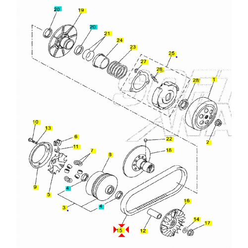Cinghia scooter Yamaha MBK Malaguti...