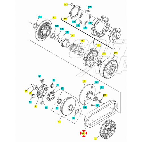 Cinghia Yamaha Majesty 400 dal 2007 -...