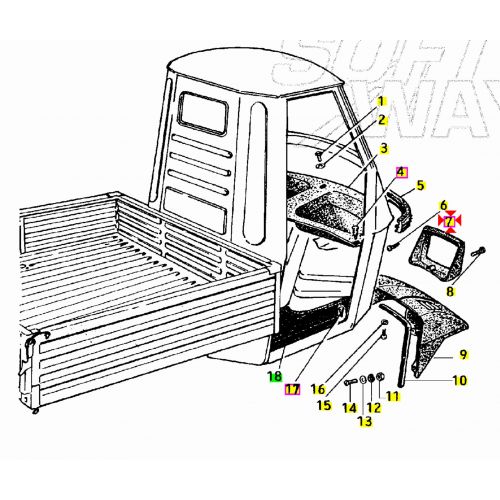 Cornice mono faro anteriore Ape 50 TM...