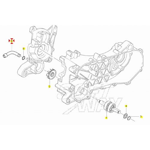 Raccordo pompa acqua scooter Gilera...