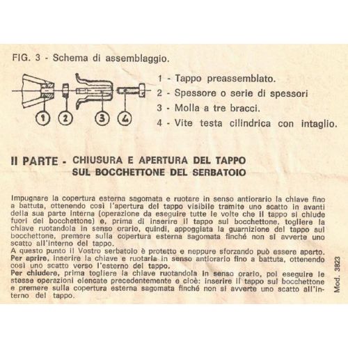 Tappo serbatoio benzina Ciao con chiave