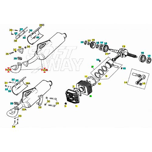 Collettore scarico Derbi Atlantis...