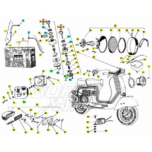 Chiave commutatore Vespa GS e SS