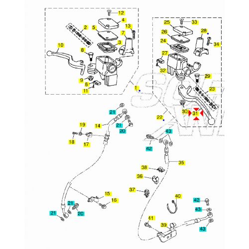 Leva freno sinistra scooter Yamaha...