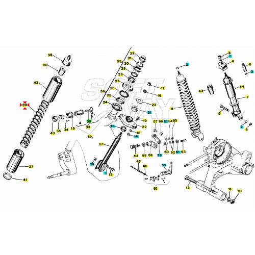 Molla ammortizzatore anteriore Vespa...