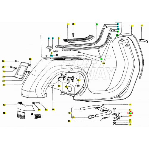 Coppia piastrine cavalletto Vespa PK...