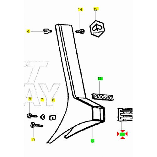 Griglia copristerzo Vespa PX PXE...