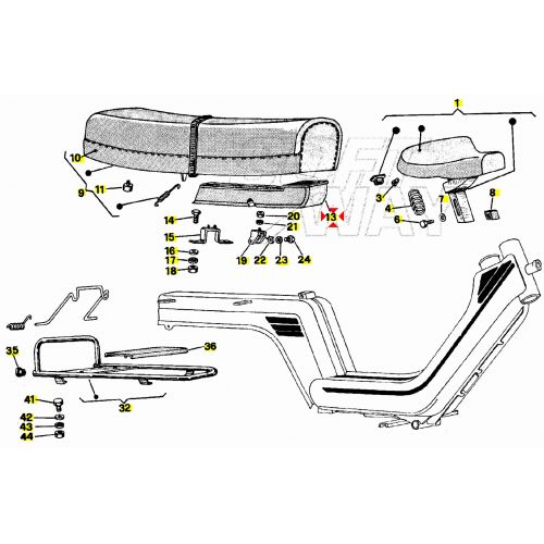 Vaschetta sotto sella Piaggio Si...