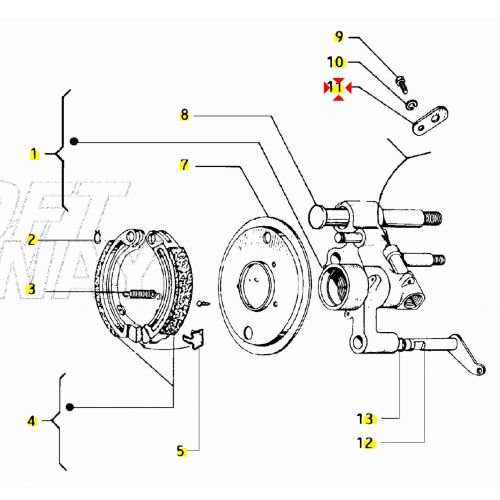 Piastrina blocca cavo Vespa 50...