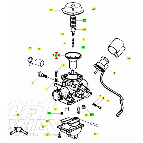 Membrana carburatore scooter Piaggio...