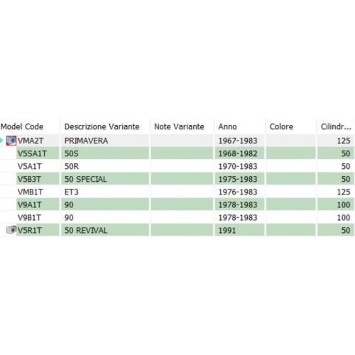 Piastrine fissa cavalletto Vespa 50...