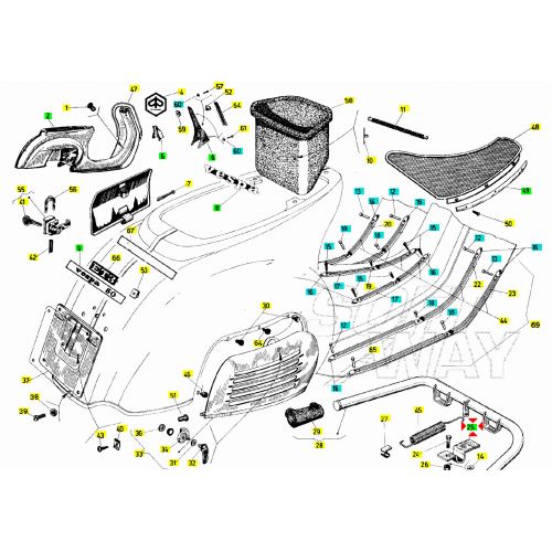 Piastrine fissa cavalletto Vespa 50...