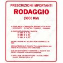Adesivo rodaggio Vespa 4 marce miscela 5% Piaggio 610278M