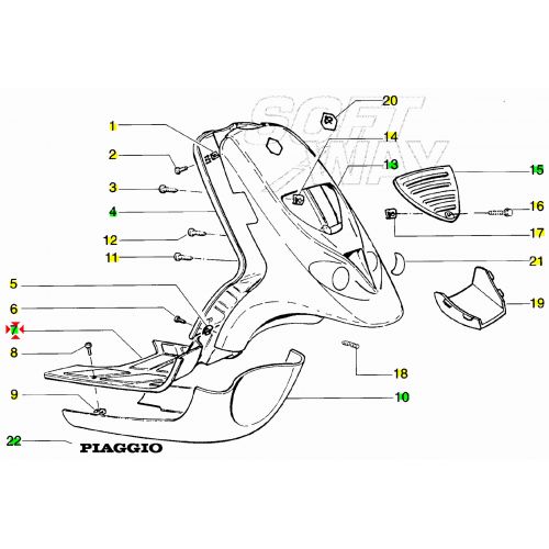 Pedana poggiapiedi blu Piaggio NRG...