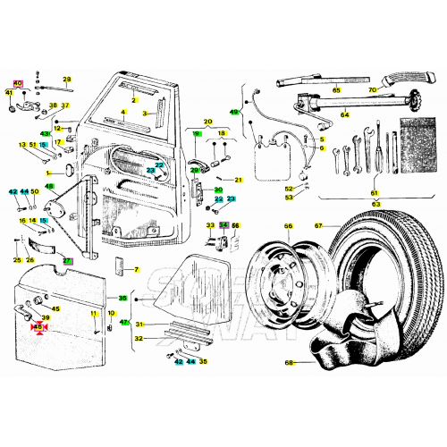 Maniglia finestrino Ape Car e Poker -...