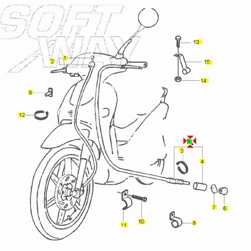Trasmissione freno posteriore Vespa...