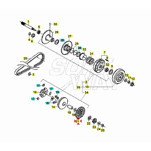 Puleggia anteriore fissa Keeway 50 -...