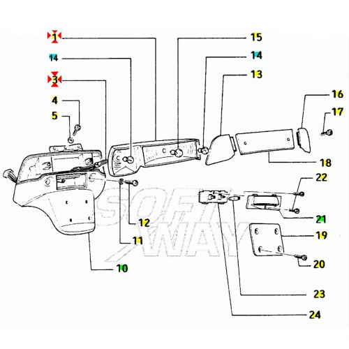 Carcassa faro posteriore Piaggio...