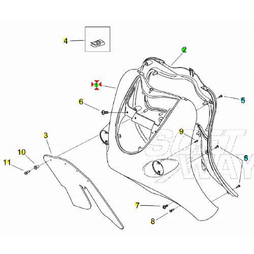 Scudo anteriore Aprilia Mojito Retro...
