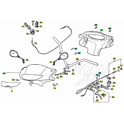 Leva freno sinistra scooter Kymco...
