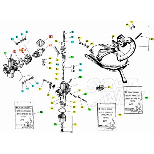 Flangia carburatore Ape MP TM Ape Car P