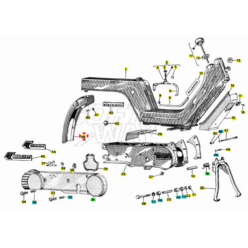Parafango posteriore Piaggio SI prima...
