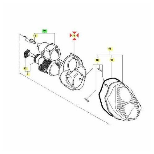 Mascherina riflettente faro anteriore...