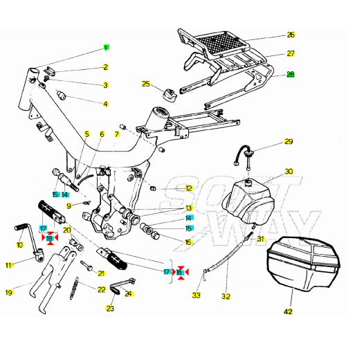 Coppia staffe poggiapiedi Malaguti...