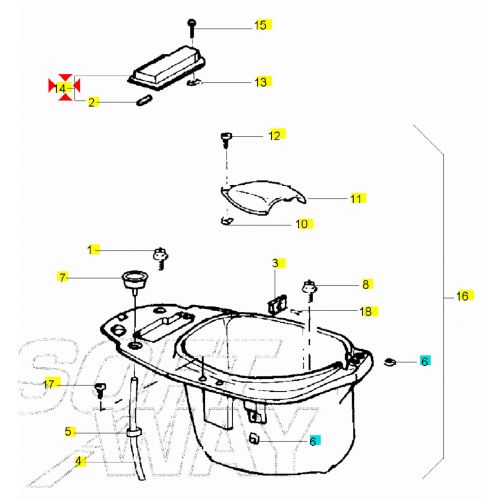 Copri batteria Piaggio Sfera Skipper...
