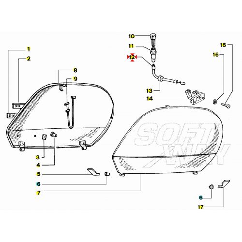 Cavo apertura sportello Vespa PK XL...