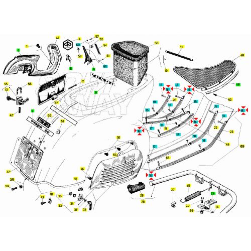 Puntalino strisce pedana Vespa 50...