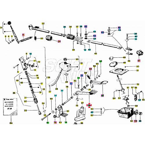Pedale freno Ape Car P2 P3 MAX TM...