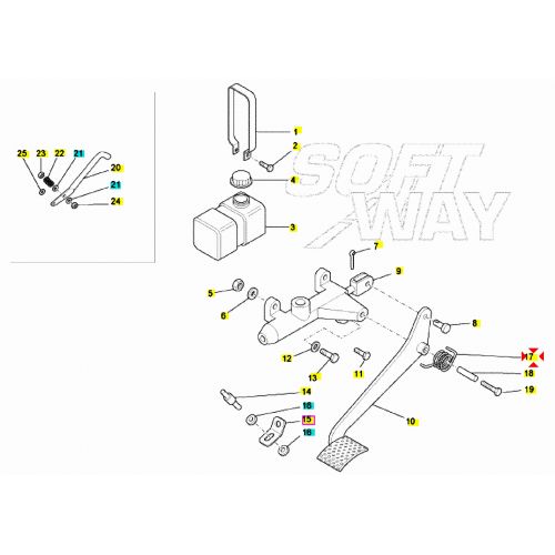 Molla pedale freno Ape 50 - 213550