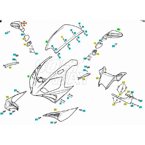 Specchio retrovisore destro Derbi GPR...