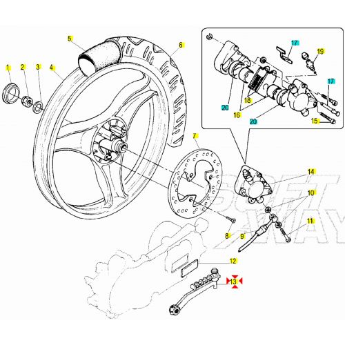 Pedalina avviamento scooter 50...