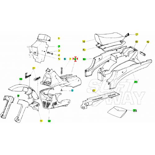 Carena centrale nera Malaguti Fifty...