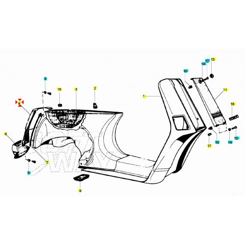 Coperchio porta fanalino Vespa Cosa1...