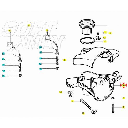 Parte inferiore manubrio Vespa PX 563789