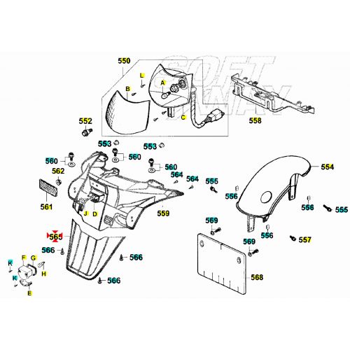 Prolunga parafango Kymco Grand Dink...